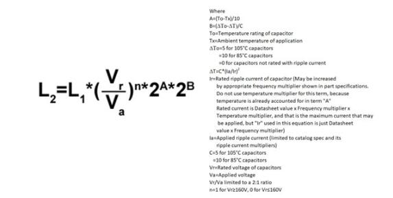 電容壽命計算方法